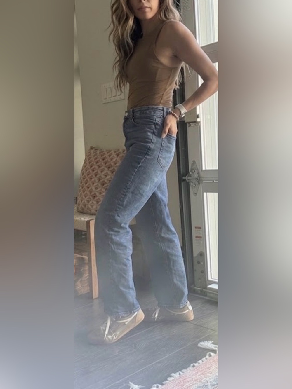 FRAME 'The Wide' Leg Denim Jeans Medium Wash Size 25